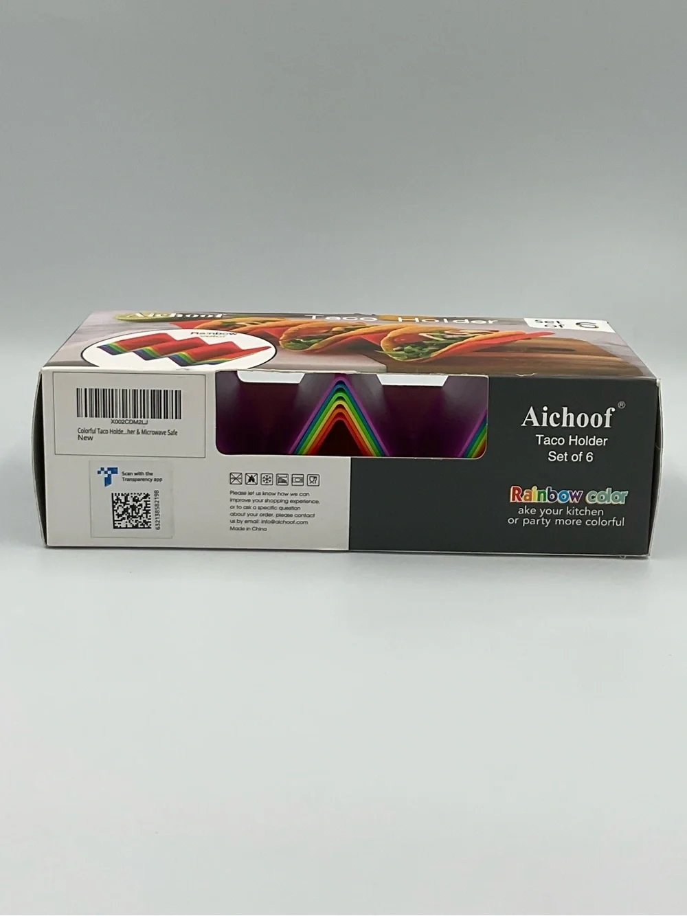 Aichoof Rainbow Color Taco Holders - Set of 6